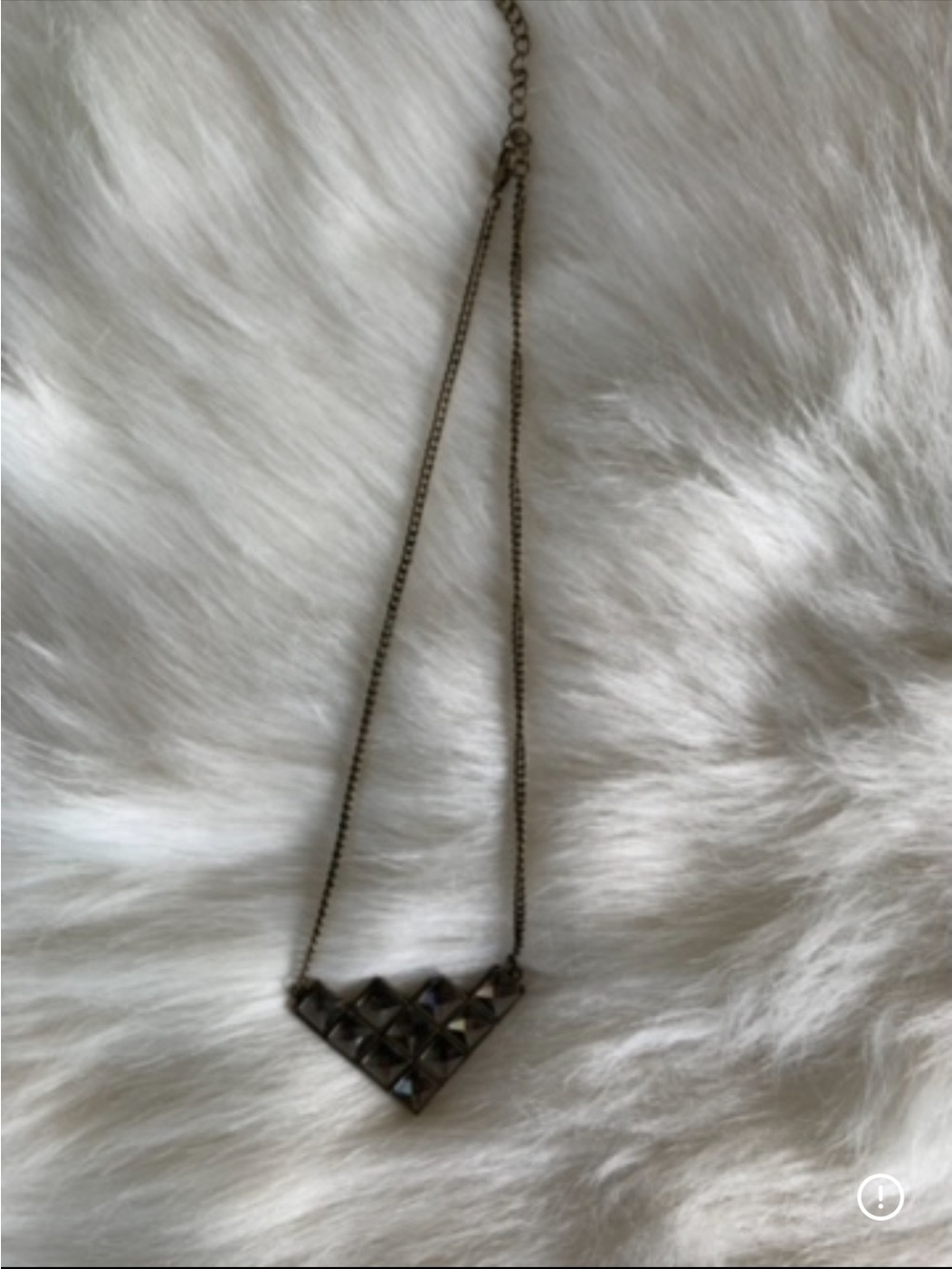 Pyramid Chevron Pendant Necklace in Gunmetal